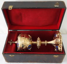 French Antique solid silver Gothic Ciborium